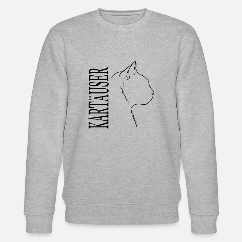 Kartäuser Profil Katzen Katze Wilsigns - Stanley/Stella Unisex Bio-Sweatshirt CHANGER  - Grau meliert