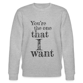 Valentinstag Partnershirt Liebeslied Duett - Stanley/Stella Unisex Bio-Sweatshirt CHANGER  - Grau meliert - Vorne - Nik (191cm) & Marisol (170cm)