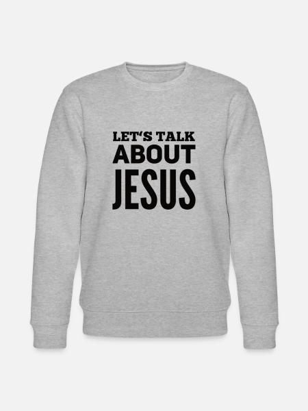 Let's Talk About Jesus - Stanley/Stella CHANGER Unisex Organic Sweatshirt - heather grey