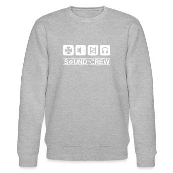 Logo Sound-Crew blanc - Sweat bio CHANGER Stanley/Stella Unisexe - gris chiné - Devant - Nik (191cm) & Marisol (170cm)