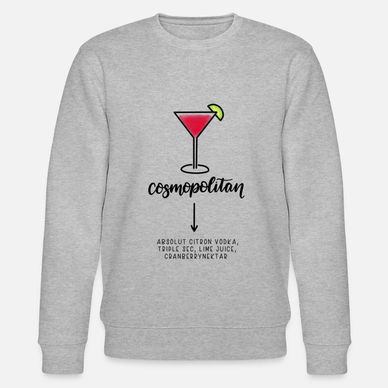 Cosmopolitan Cocktail Handlettering Geschenk Idee - Stanley/Stella Unisex Bio-Sweatshirt CHANGER  - Grau meliert