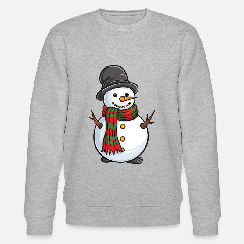 Snowman Comic - Stanley/Stella CHANGER Unisex Organic Sweatshirt - heather grey