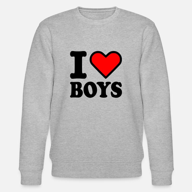 I love boys - Stanley/Stella Unisex Bio-Sweatshirt CHANGER  - Grau meliert