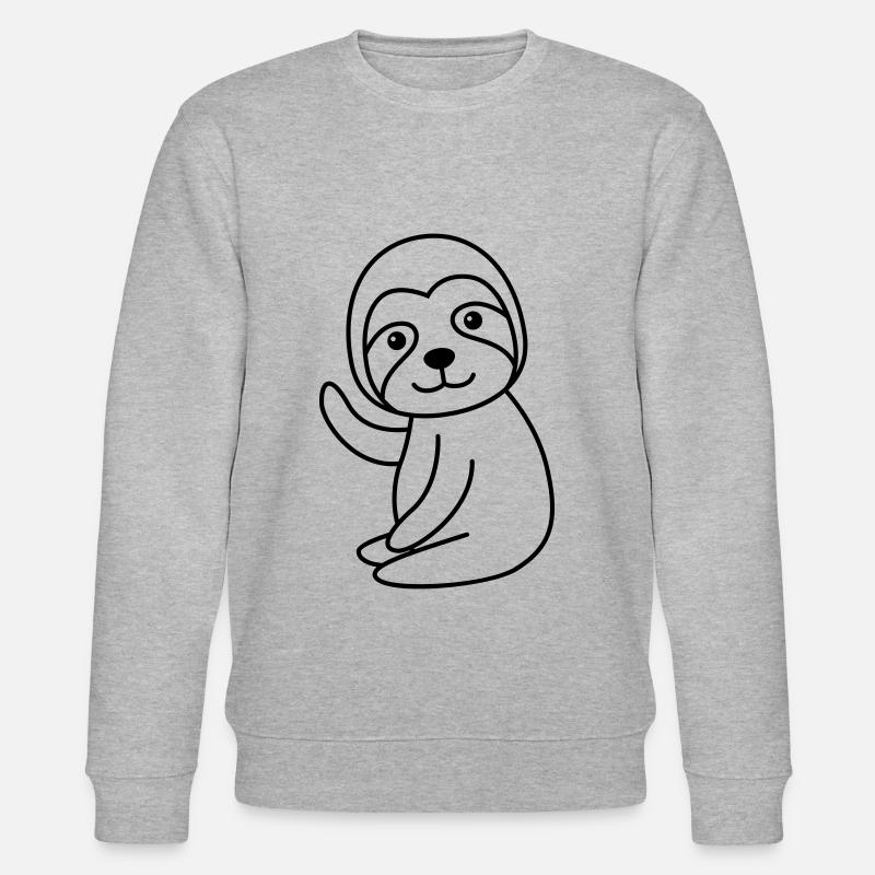 Faultier Comic Tier - Stanley/Stella Unisex Bio-Sweatshirt CHANGER  - Grau meliert