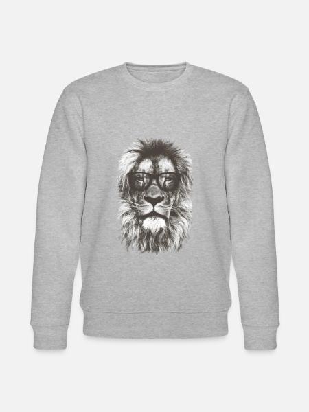 Hipster Lion - Stanley/Stella CHANGER Unisex Organic Sweatshirt - heather grey