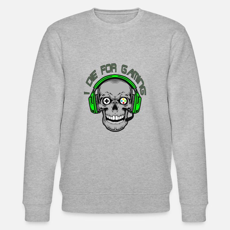 Gamer Skull - Stanley/Stella Unisex Bio-Sweatshirt CHANGER  - Grau meliert
