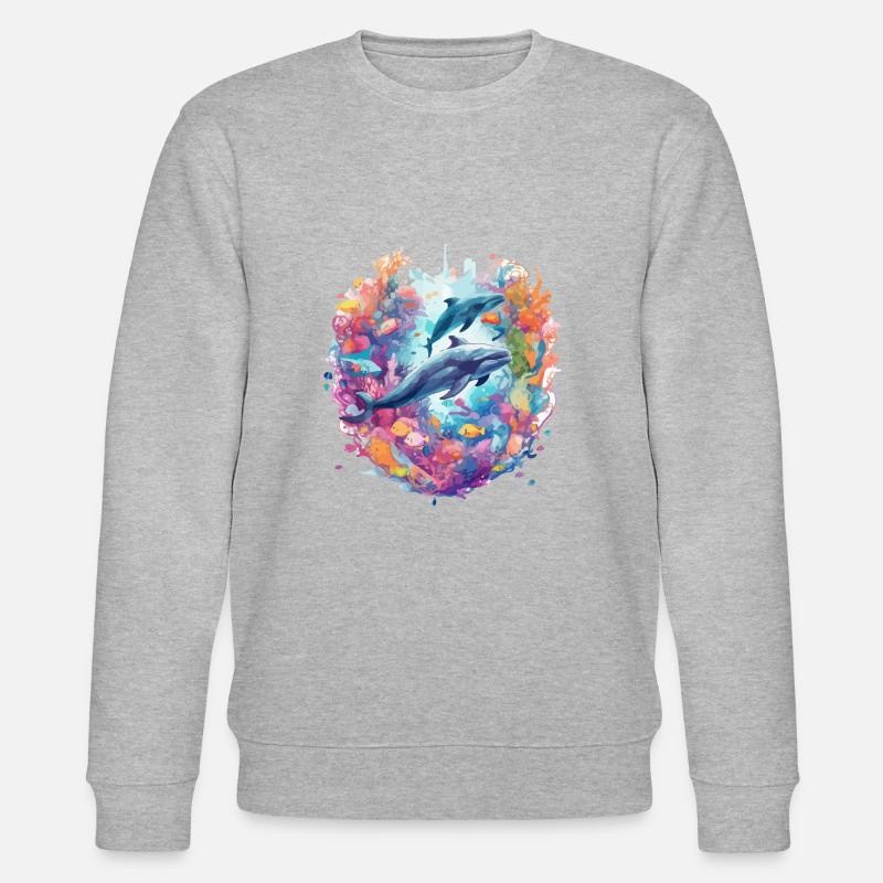 Les baleines - Sweat bio CHANGER Stanley/Stella Unisexe - gris chiné