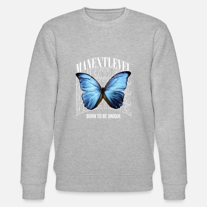 Manextlevel Butterfly - Stanley/Stella Unisex Bio-Sweatshirt CHANGER  - Grau meliert