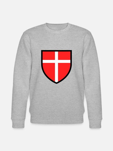 Blason croix blanche sur fond rouge - Sweat bio CHANGER Stanley/Stella Unisexe - gris chiné