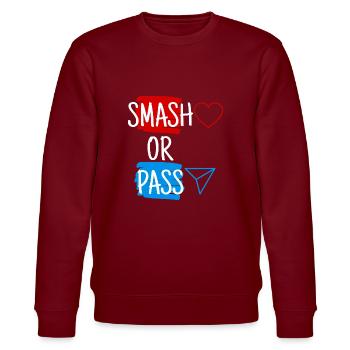 Smash or Pass - Stanley/Stella Unisex Bio-Sweatshirt CHANGER  - Burgunderrot - Vorne - Nik (191cm) & Marisol (170cm)