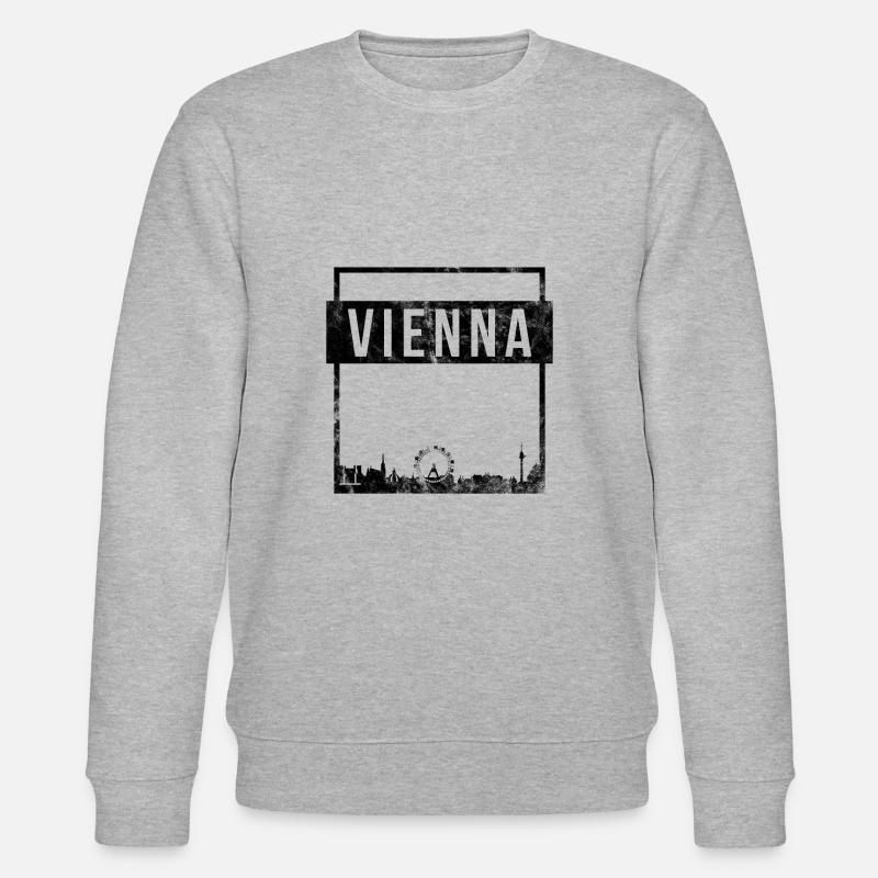 Wien Skyline schwarz - Stanley/Stella Unisex Bio-Sweatshirt CHANGER  - Grau meliert