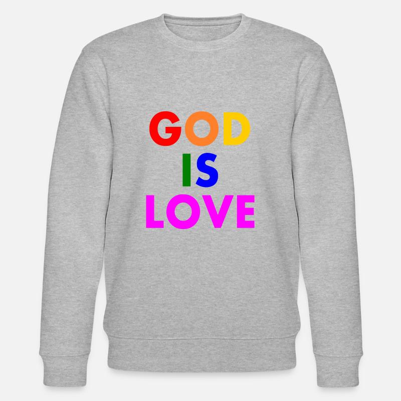 God is love - Stanley/Stella Unisex Bio-Sweatshirt CHANGER  - Grau meliert