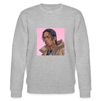 Anime Rapper TV 2.0 - Stanley/Stella Unisex Bio-Sweatshirt CHANGER  - Grau meliert - Vorne - Nik (191cm) & Marisol (170cm)