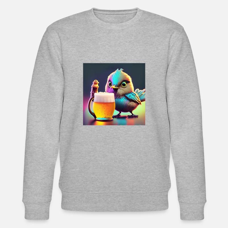 mit einem Pint - Stanley/Stella Unisex Bio-Sweatshirt CHANGER  - Grau meliert