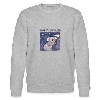 Cute Koala Astronomer: Starry Sky Exploration - Stanley/Stella CHANGER Unisex Organic Sweatshirt - heather grey - Front - Nik (191cm) & Marisol (170cm)