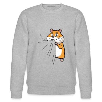 Morsures de hamster en T-shirt Le hamster affamé mange - Sweat bio CHANGER Stanley/Stella Unisexe - gris chiné - Devant - Nik (191cm) & Marisol (170cm)