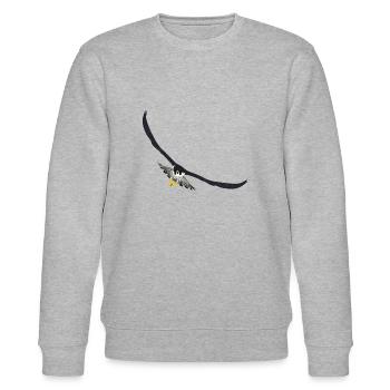 Wanderfalke Falke Peregrine Falcon - Stanley/Stella Unisex Bio-Sweatshirt CHANGER  - Grau meliert - Vorne - Nik (191cm) & Marisol (170cm)