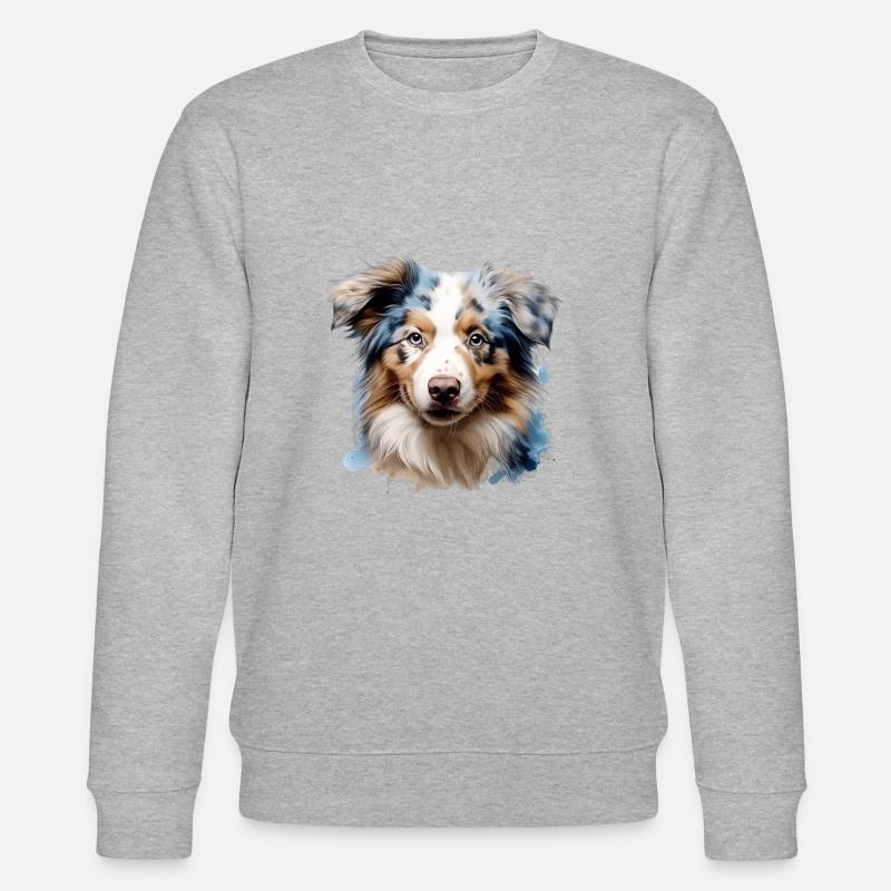 Austrailianischer Schäferhund - Stanley/Stella Unisex Bio-Sweatshirt CHANGER  - Grau meliert