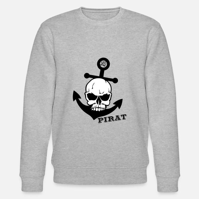 Pirat Skull Anker - Stanley/Stella Unisex Bio-Sweatshirt CHANGER  - Grau meliert