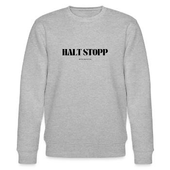 Halt Stopp jetzt reicht es - Stanley/Stella Unisex Bio-Sweatshirt CHANGER  - Grau meliert - Vorne - Nik (191cm) & Marisol (170cm)