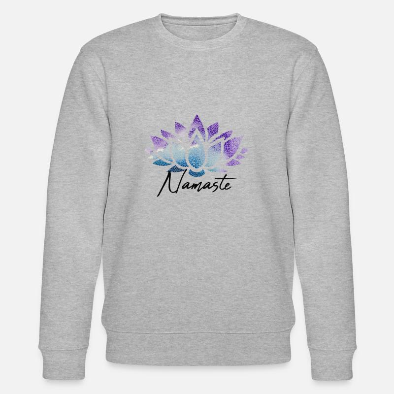 Namaste Lotusblüte bunt Muster Pattern - Stanley/Stella Unisex Bio-Sweatshirt CHANGER  - Grau meliert