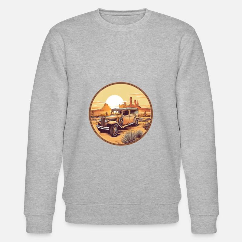 Oldtimer dans le désert - Sweat bio CHANGER Stanley/Stella Unisexe - gris chiné