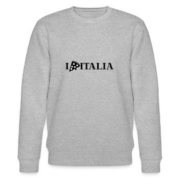 Italien Pizza I LOVE ITALIA Geschenkidee - Stanley/Stella Unisex Bio-Sweatshirt CHANGER  - Grau meliert - Vorne - Nik (191cm) & Marisol (170cm)