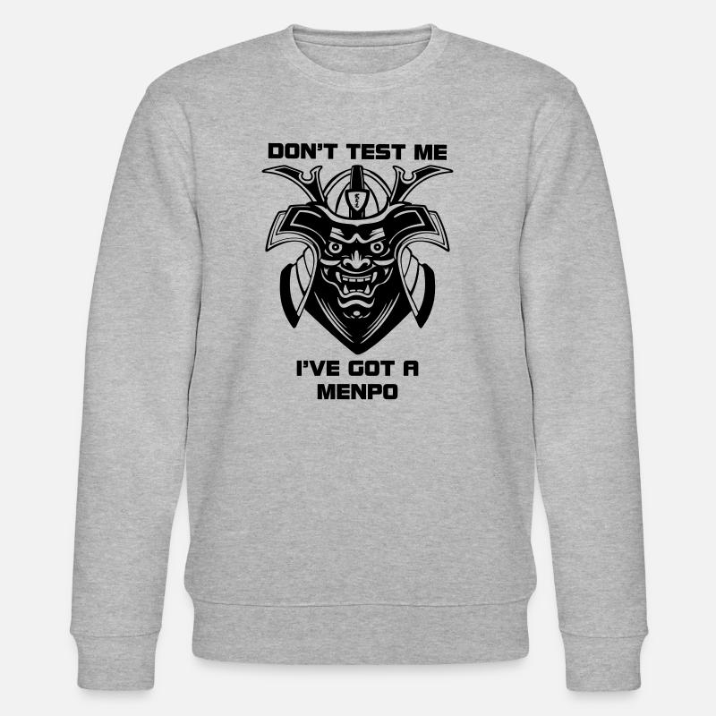 Menpo Maske – Teste mich nicht - Stanley/Stella Unisex Bio-Sweatshirt CHANGER  - Grau meliert