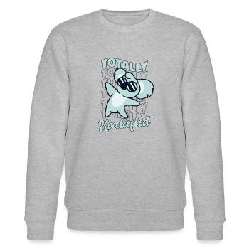 Totally Koalafied Koalabear Eucalyptus Lover Koala - Stanley/Stella CHANGER Unisex Organic Sweatshirt - heather grey - Front - Nik (191cm) & Marisol (170cm)