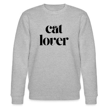 Katzenliebhaber - Stanley/Stella Unisex Bio-Sweatshirt CHANGER  - Grau meliert - Vorne - Nik (191cm) & Marisol (170cm)