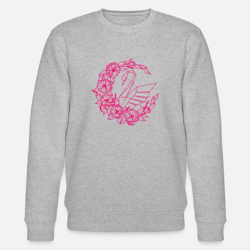 Schwan im Blumenmond - Stanley/Stella Unisex Bio-Sweatshirt CHANGER  - Grau meliert