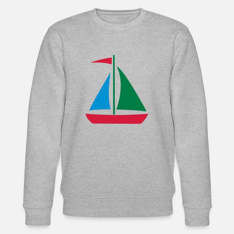 Segelboot_2_3clr - Stanley/Stella Unisex Bio-Sweatshirt CHANGER  - Grau meliert