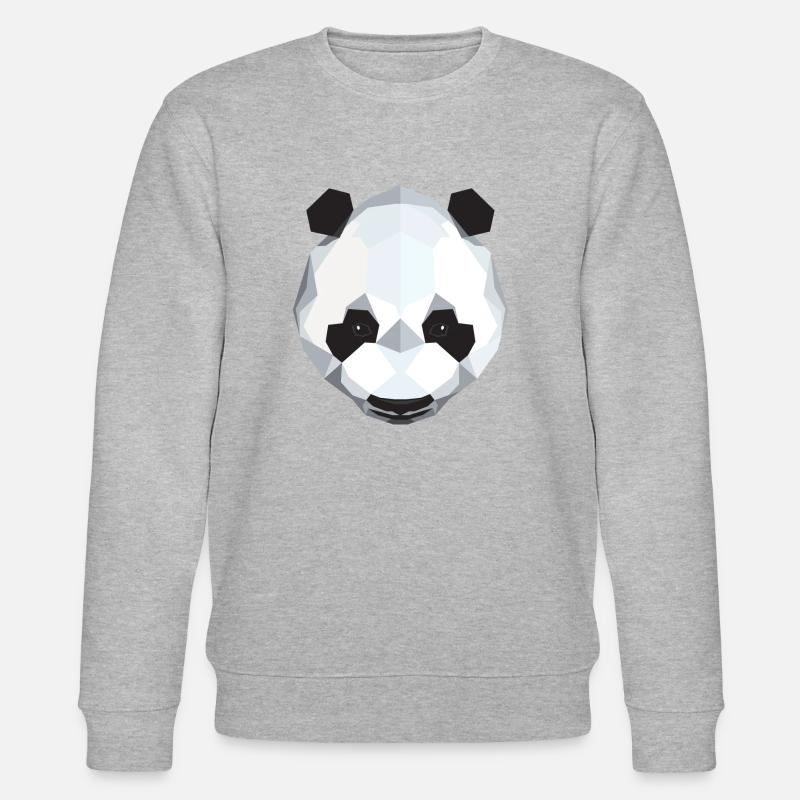 Panda (Low Poly) - Sweat bio CHANGER Stanley/Stella Unisexe - gris chiné