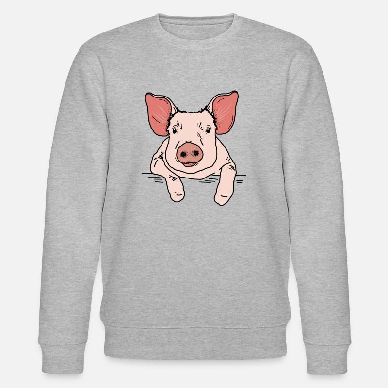 Schwein Kopf - Stanley/Stella Unisex Bio-Sweatshirt CHANGER - Grau meliert
