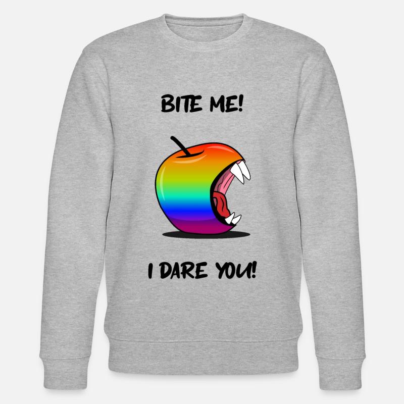 Gay Pride Apfel BITE ME - Stanley/Stella Unisex Bio-Sweatshirt CHANGER - Grau meliert