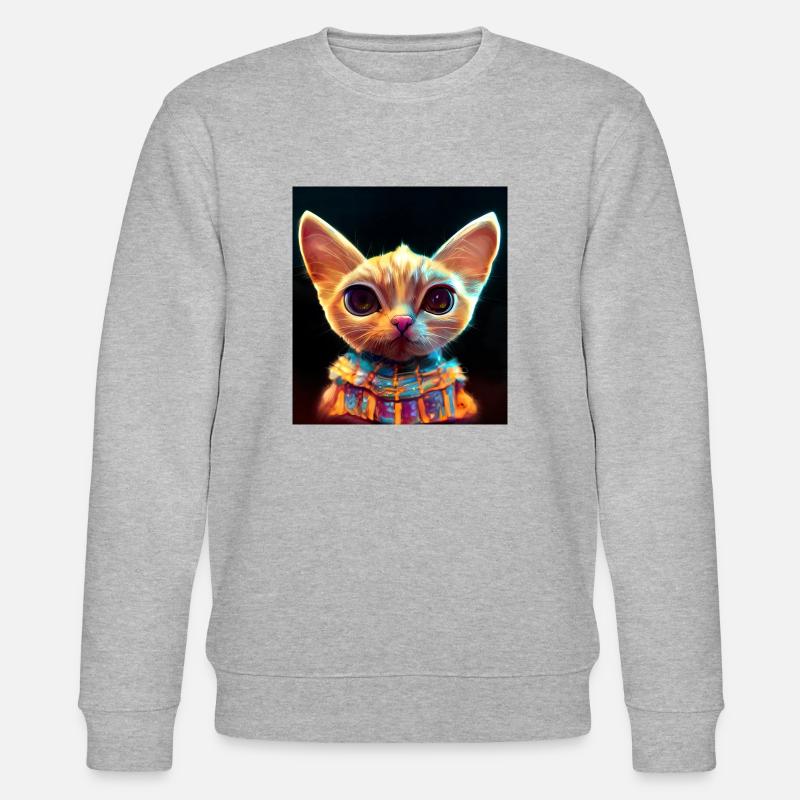 Entzückendes Kätzchen 02 - Stanley/Stella Unisex Bio-Sweatshirt CHANGER  - Grau meliert