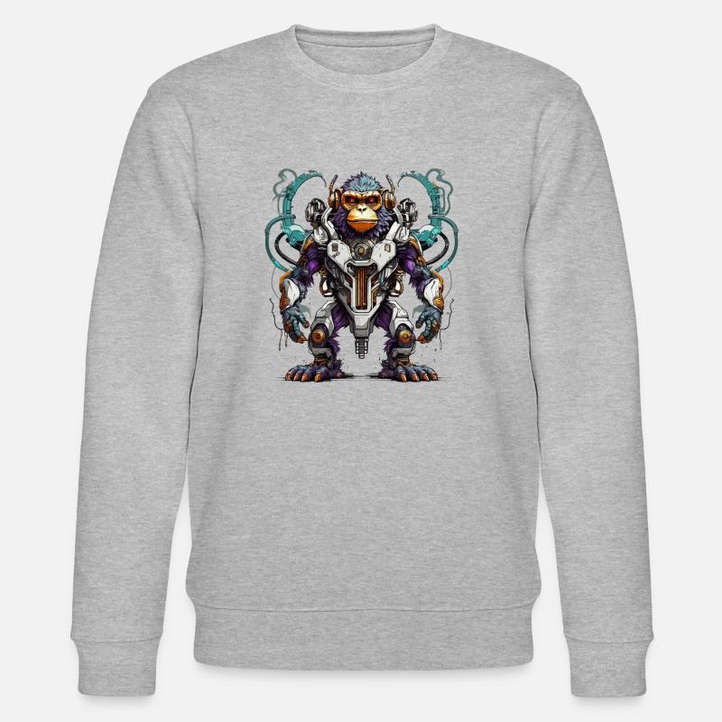 Cyber-Affe - Stanley/Stella Unisex Bio-Sweatshirt CHANGER  - Grau meliert