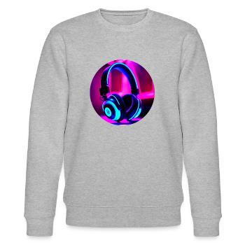 Neon-Kopfhörer - Stanley/Stella Unisex Bio-Sweatshirt CHANGER  - Grau meliert - Vorne - Nik (191cm) & Marisol (170cm)