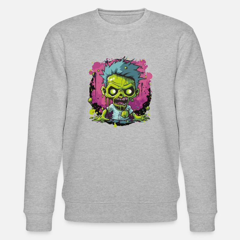 Zombie Comic - Stanley/Stella Unisex Bio-Sweatshirt CHANGER  - Grau meliert