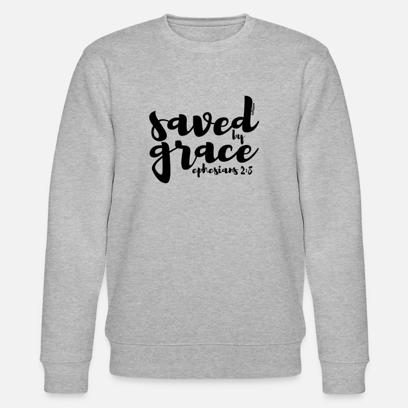 SAVED BY GRACE - Ephesians 2:8 - Stanley/Stella Unisex Bio-Sweatshirt CHANGER  - Grau meliert
