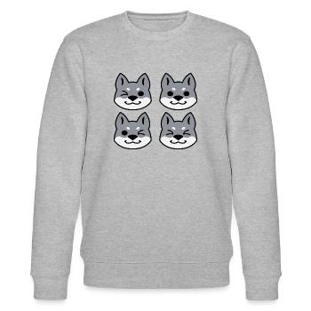 Quatre huskies sibériens masqués gris - Sweat bio CHANGER Stanley/Stella Unisexe - gris chiné - Devant - Nik (191cm) & Marisol (170cm)