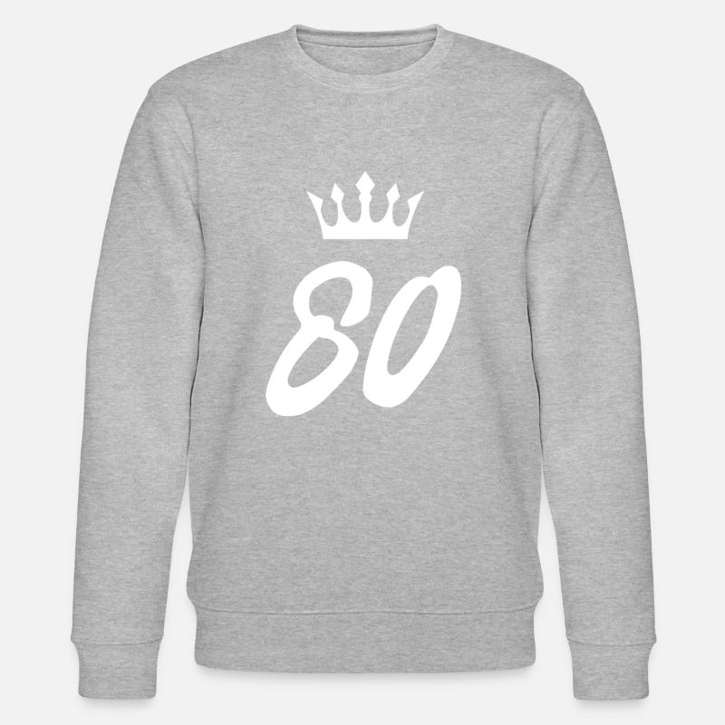 80 Zahl Krone - Stanley/Stella Unisex Bio-Sweatshirt CHANGER  - Grau meliert