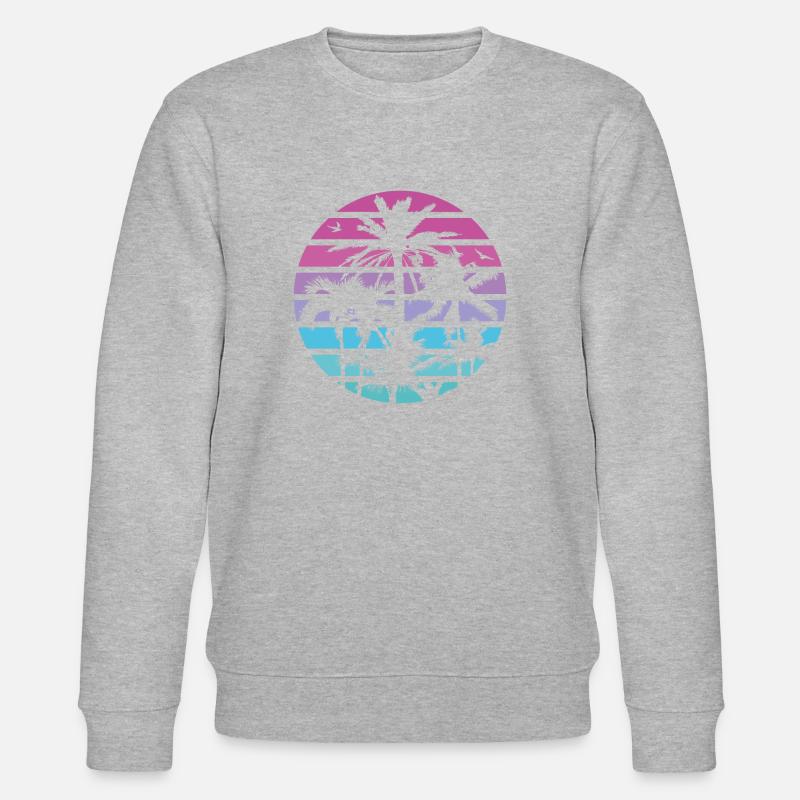 Palmiers Rétro Soleil - Sweat bio CHANGER Stanley/Stella Unisexe - gris chiné