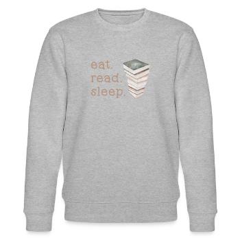 eat.read.sleep - Stanley/Stella CHANGER Unisex Organic Sweatshirt - heather grey - Front - Nik (191cm) & Marisol (170cm)