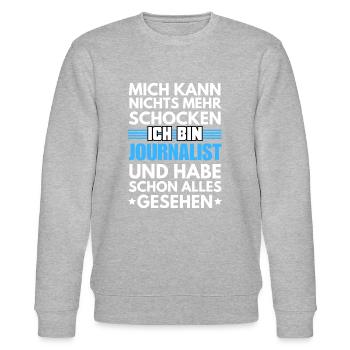 Nicht schockbarer Journalist - Stanley/Stella Unisex Bio-Sweatshirt CHANGER  - Grau meliert - Vorne - Nik (191cm) & Marisol (170cm)