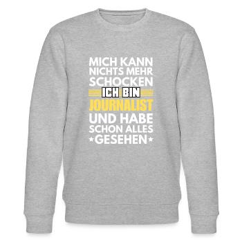 Nicht schockbarer Journalist - Stanley/Stella Unisex Bio-Sweatshirt CHANGER  - Grau meliert - Vorne - Nik (191cm) & Marisol (170cm)