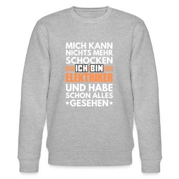 Non-Shockable Electrician - Stanley/Stella CHANGER Unisex Organic Sweatshirt - heather grey - Front - Nik (191cm) & Marisol (170cm)