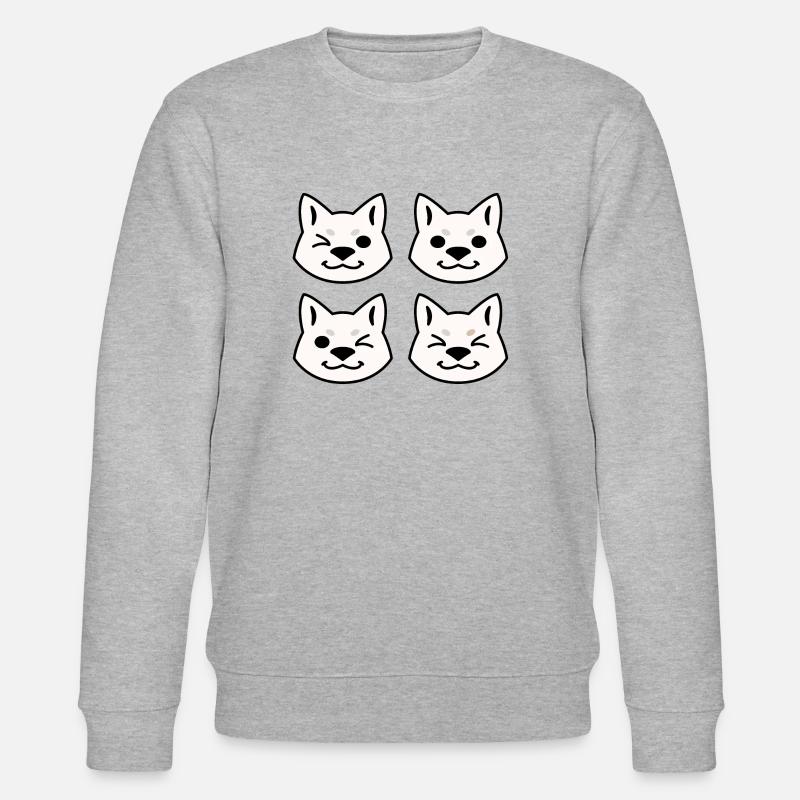 Quatre Shibas Blancs - Sweat bio CHANGER Stanley/Stella Unisexe - gris chiné