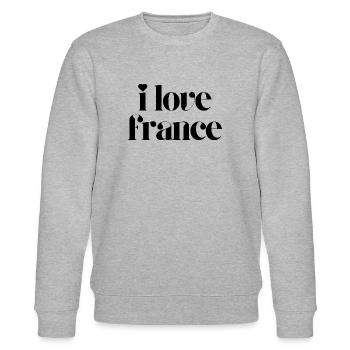 Ich liebe Frankreich - Stanley/Stella Unisex Bio-Sweatshirt CHANGER  - Grau meliert - Vorne - Nik (191cm) & Marisol (170cm)