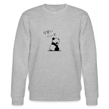 Panda Cute Kawaii Japanese Japan Manga Animal - Stanley/Stella Unisex Bio-Sweatshirt CHANGER  - Grau meliert - Vorne - Nik (191cm) & Marisol (170cm)